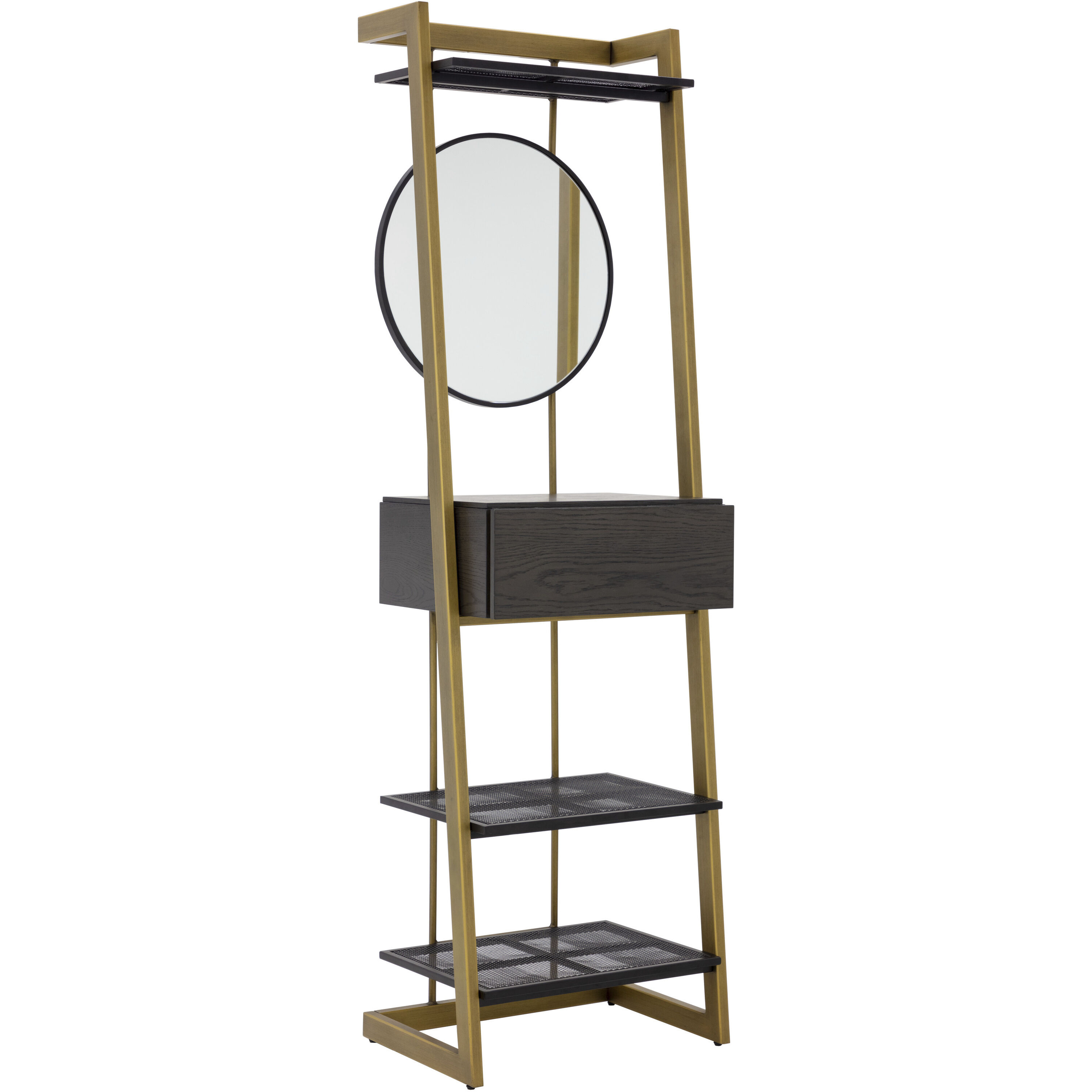 Culpo Smoke Grey / Antique Brass Entryway Storage Cabinet